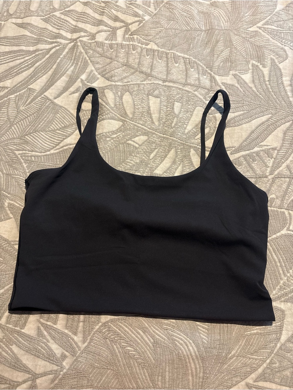 Athleta Black Cropped Tank with Thin Straps